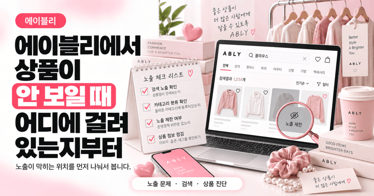 에이블리에서 상품이 안 보일 때 — 어디에 걸려 있는지부터