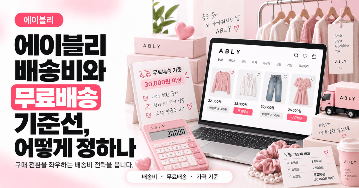 에이블리 배송비와 무료배송 기준선, 어떻게 정하나