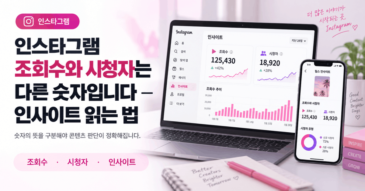인스타그램 조회수와 시청자는 다른 숫자입니다 — 인사이트 읽는 법