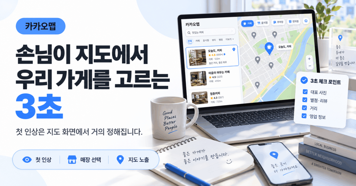 손님이 지도에서 우리 가게를 고르는 3초