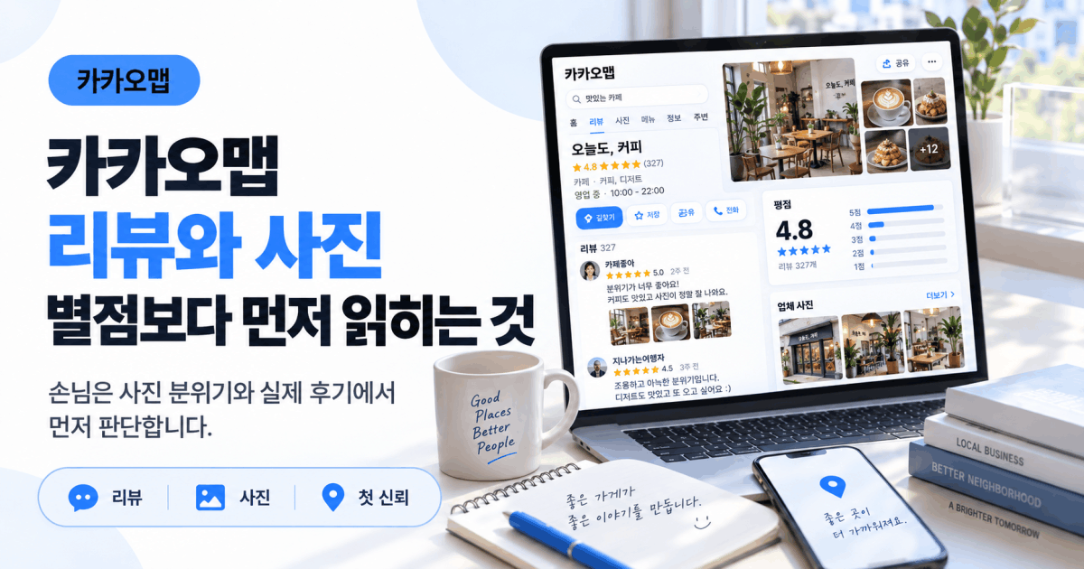 카카오맵 리뷰와 사진 — 별점보다 먼저 읽히는 것