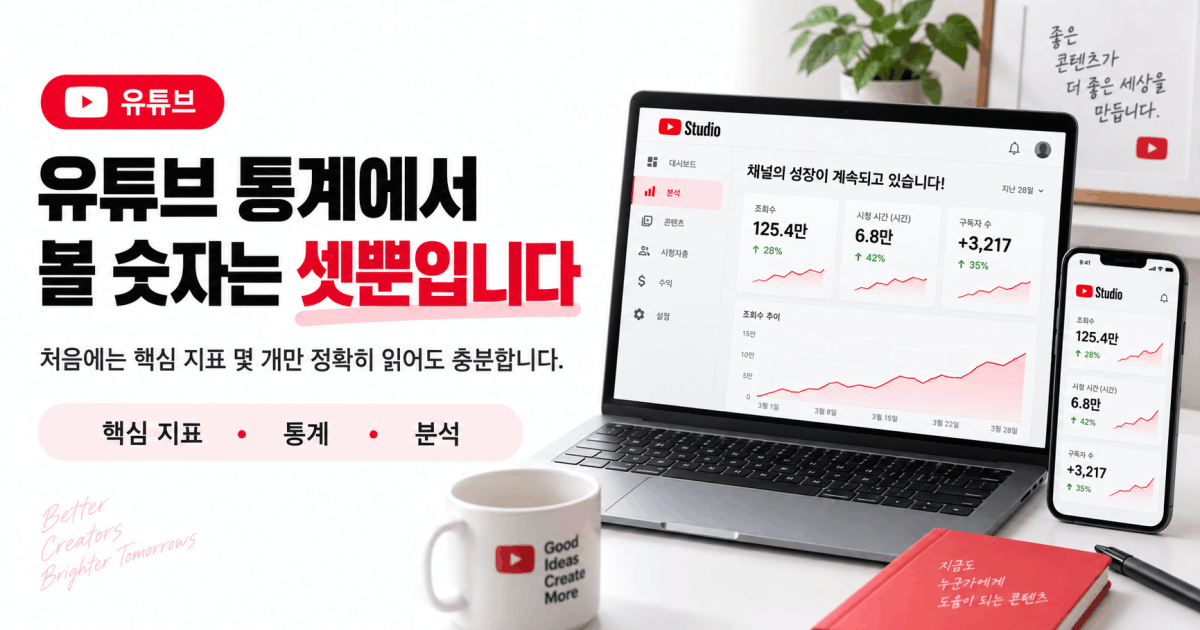 유튜브 통계에서 볼 숫자는 셋뿐입니다
