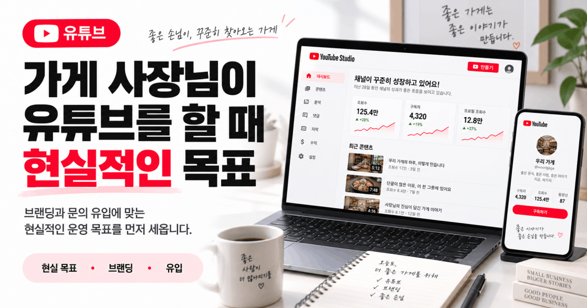 가게 사장님이 유튜브를 할 때 현실적인 목표