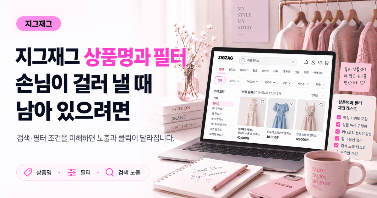 지그재그 상품명과 필터 — 손님이 걸러 낼 때 남아 있으려면